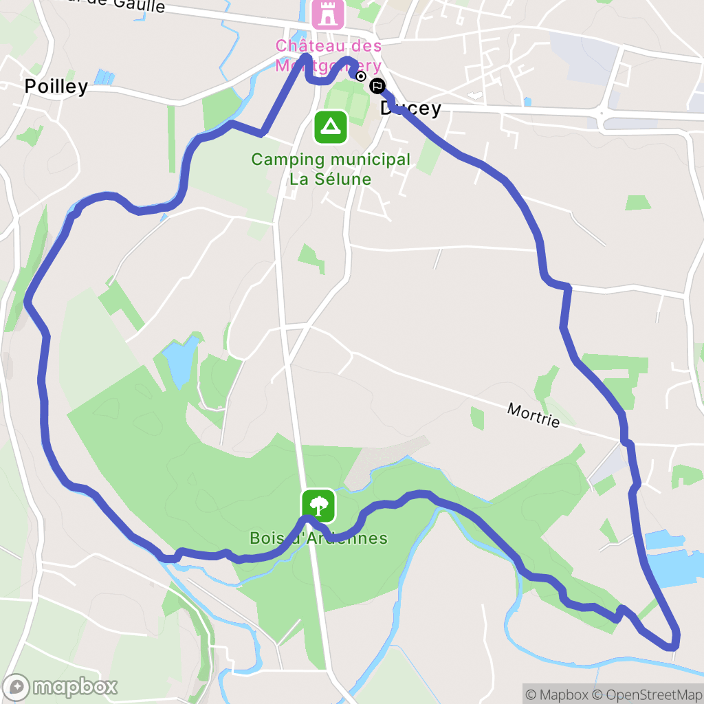 Ducey-les-Chéris : carte du parcours de randonnée - France