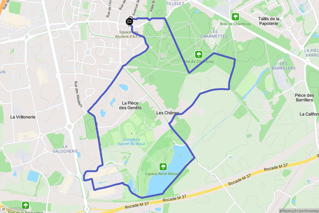 Chambray-lès-Tours : carte du parcours de randonnée - France