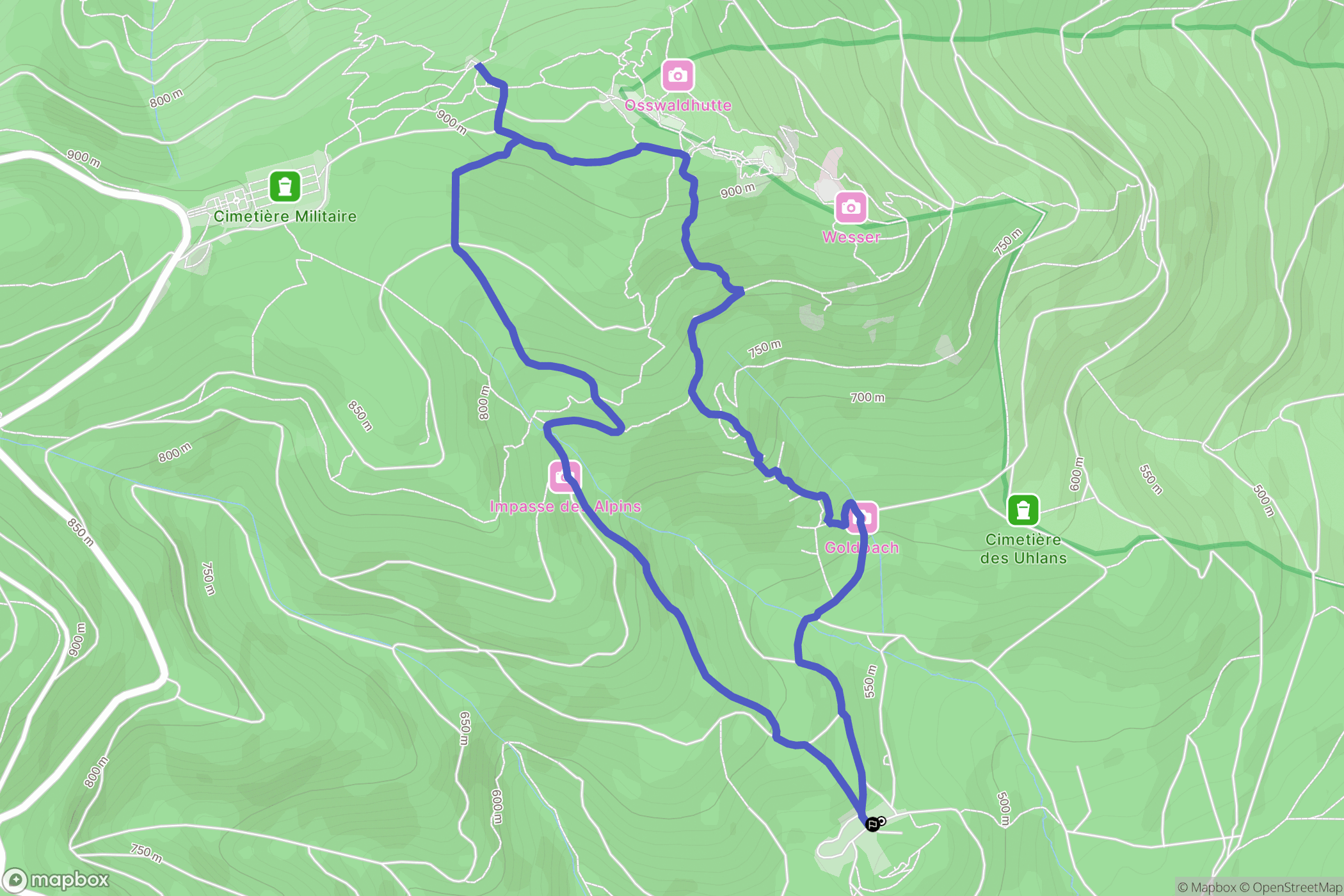 Wattwiller : carte du parcours de randonnée - France