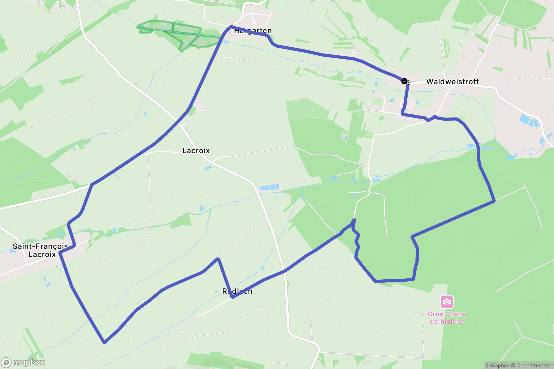 Waldweistroff : carte du parcours de randonnée - France