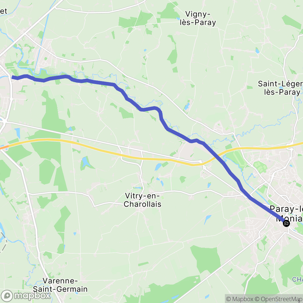 Paray-le-Monial : carte du parcours de randonnée - France