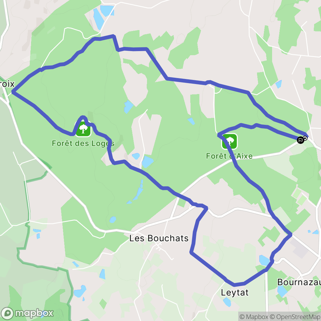 Saint-Priest-Sous-Aixe : carte du parcours de randonnée - France