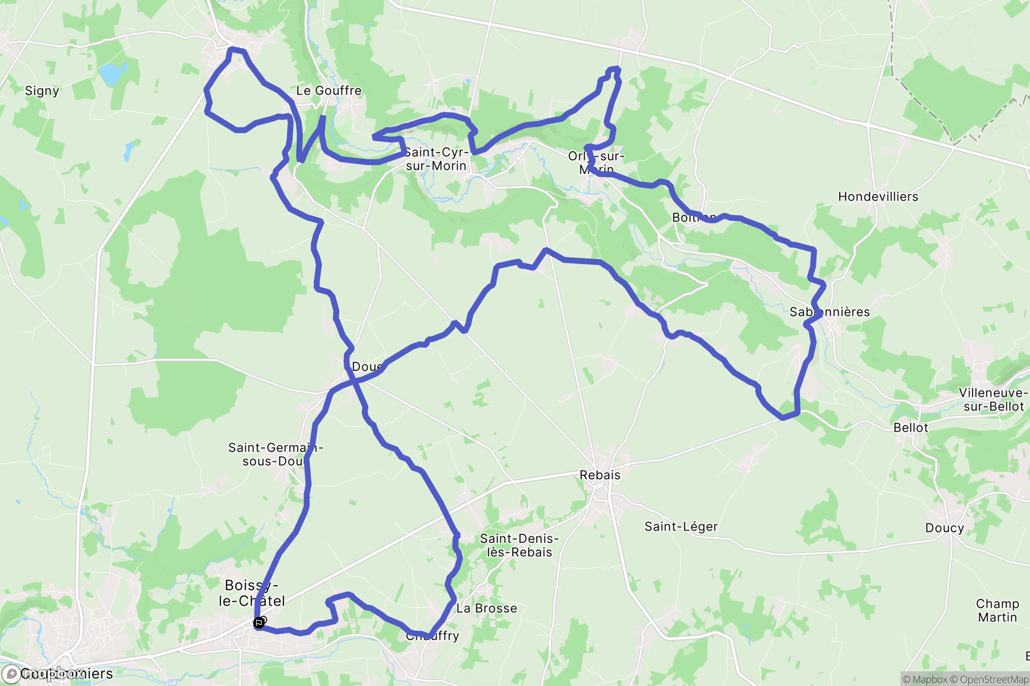 Boissy-le-Châtel : carte du parcours de randonnée - France