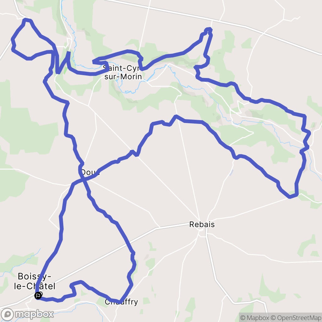 Boissy-le-Châtel : carte du parcours de randonnée - France