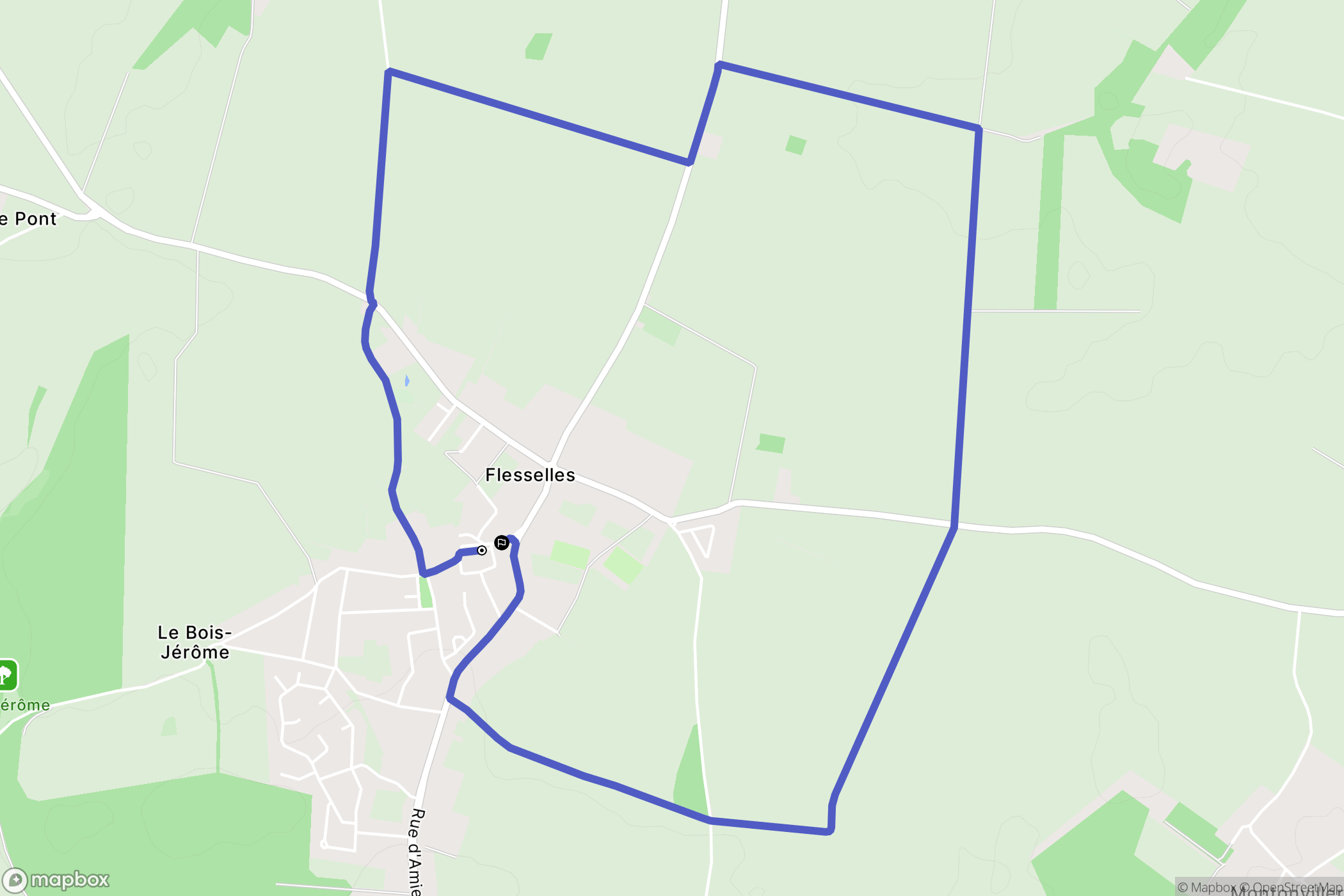 Flesselles : carte du parcours de randonnée - France