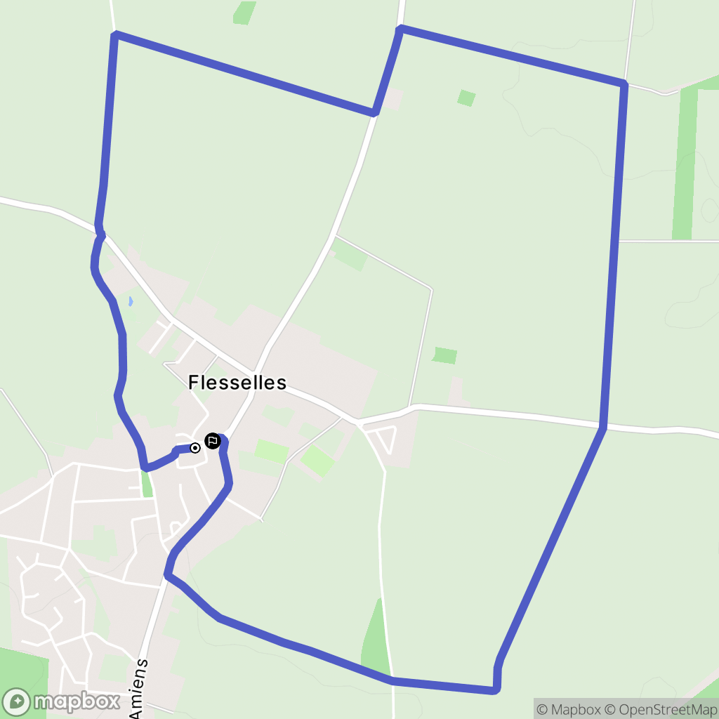 Flesselles : carte du parcours de randonnée - France