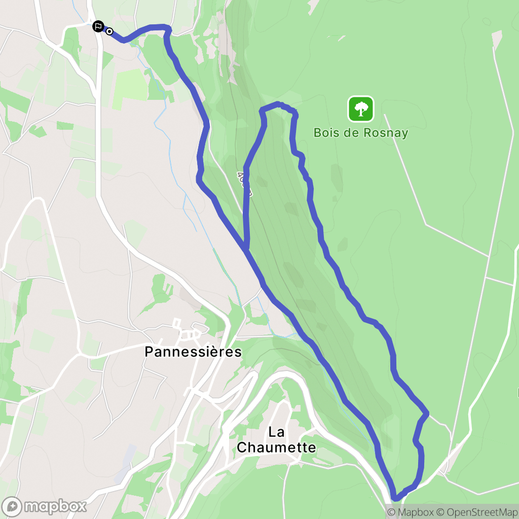 Lavigny : carte du parcours de randonnée - France