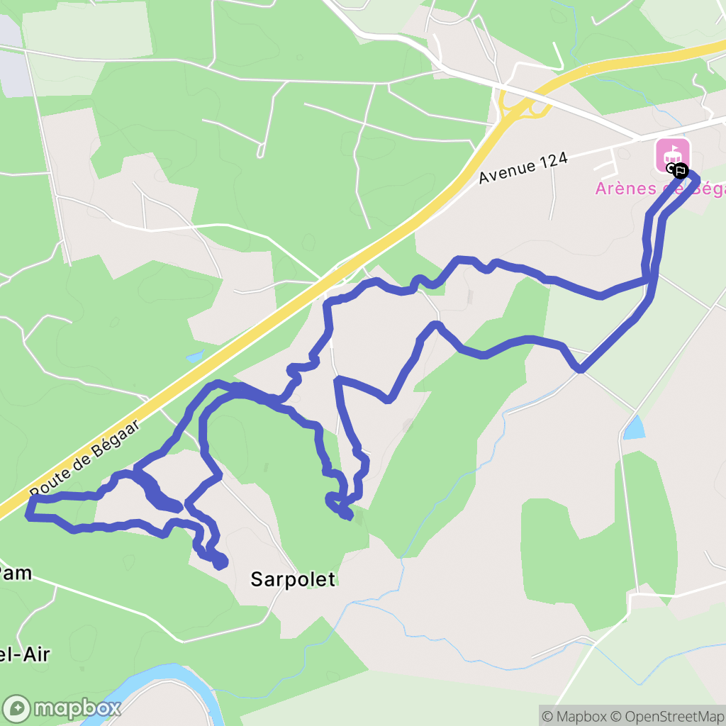 Bégaar : carte du parcours de randonnée - France