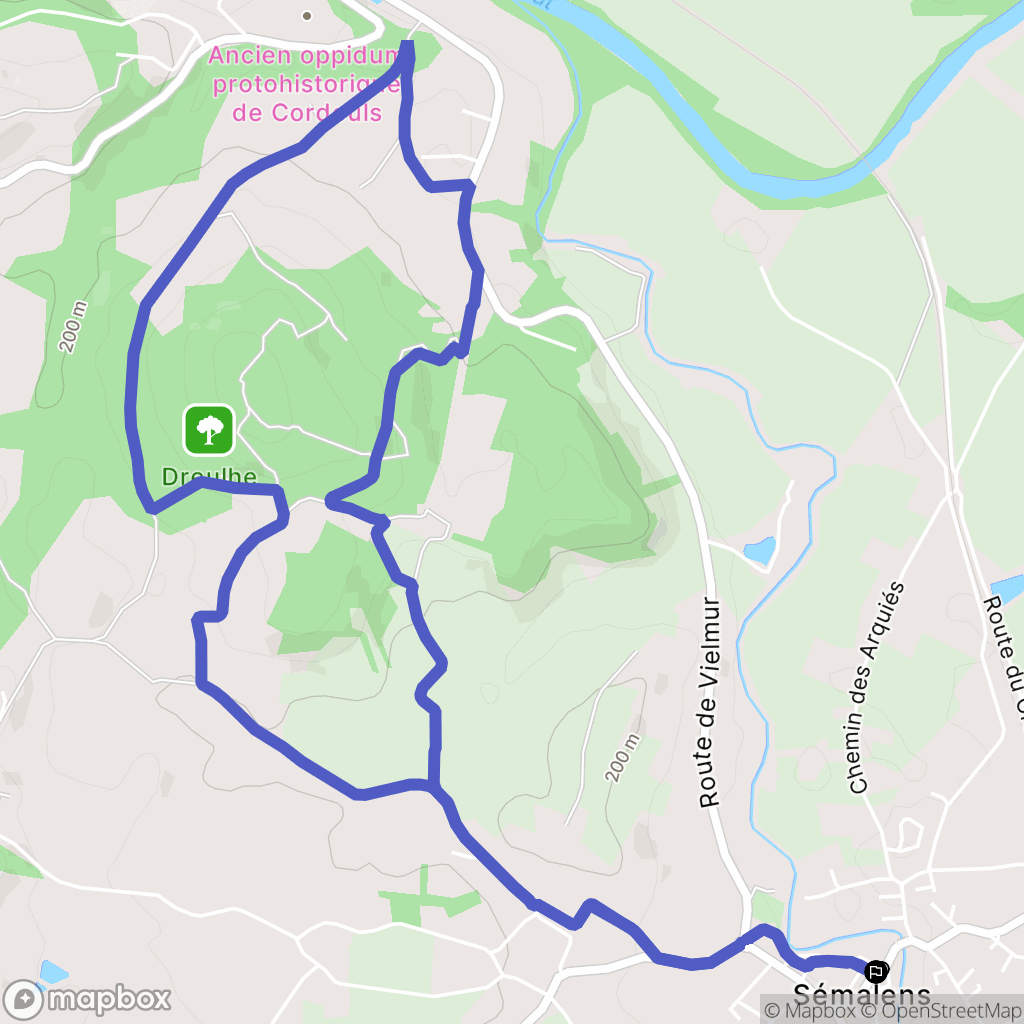 Sémalens : carte du parcours de randonnée - France