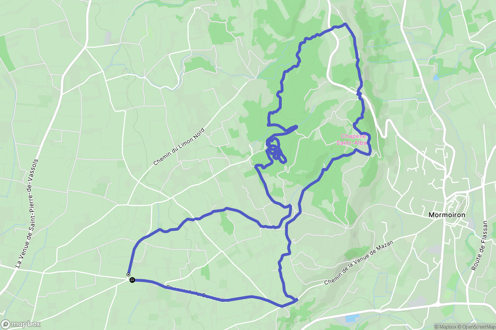Mazan : carte du parcours de randonnée - France
