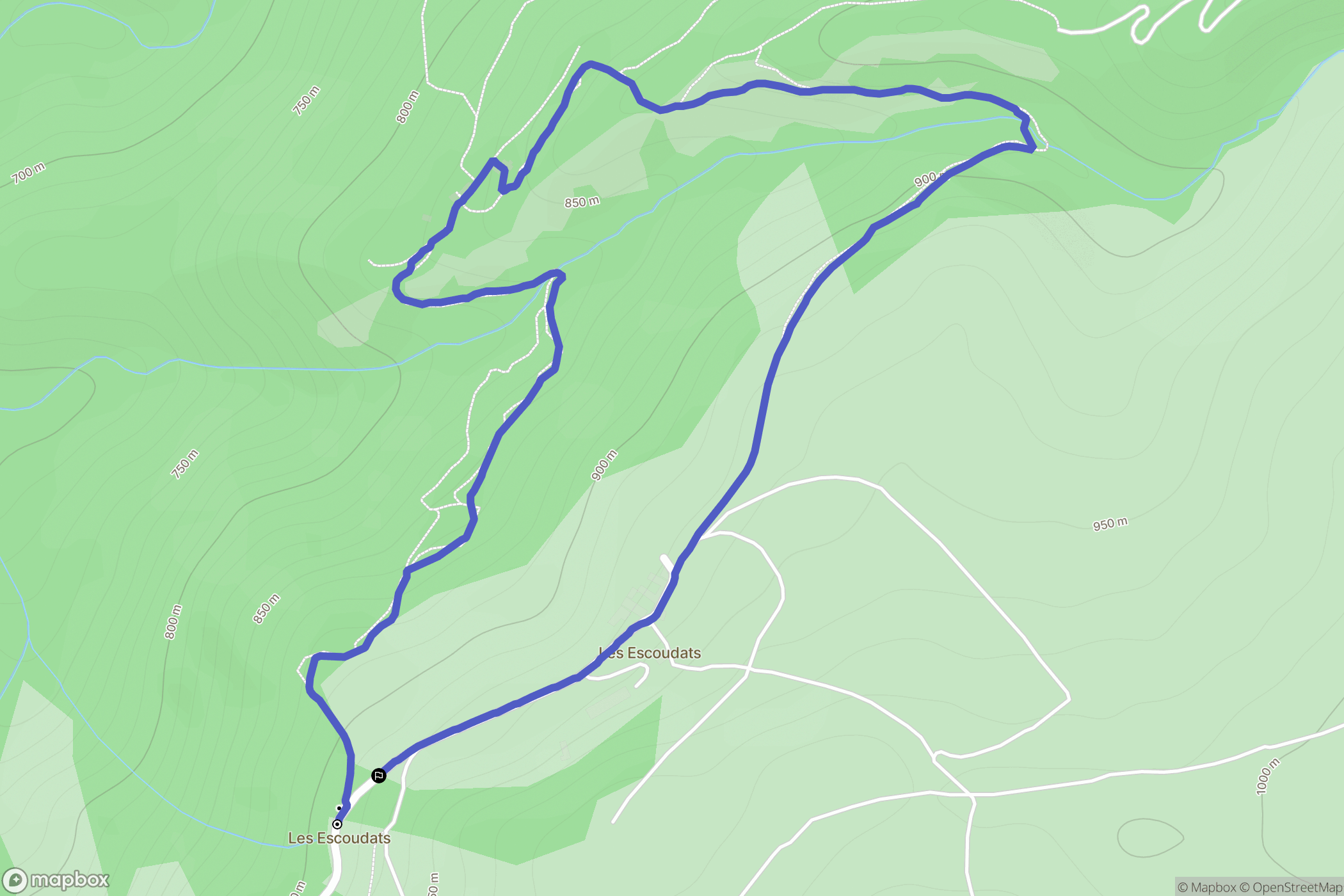 Saint Geniez d'Olt et d'Aubrac : carte du parcours de randonnée - France