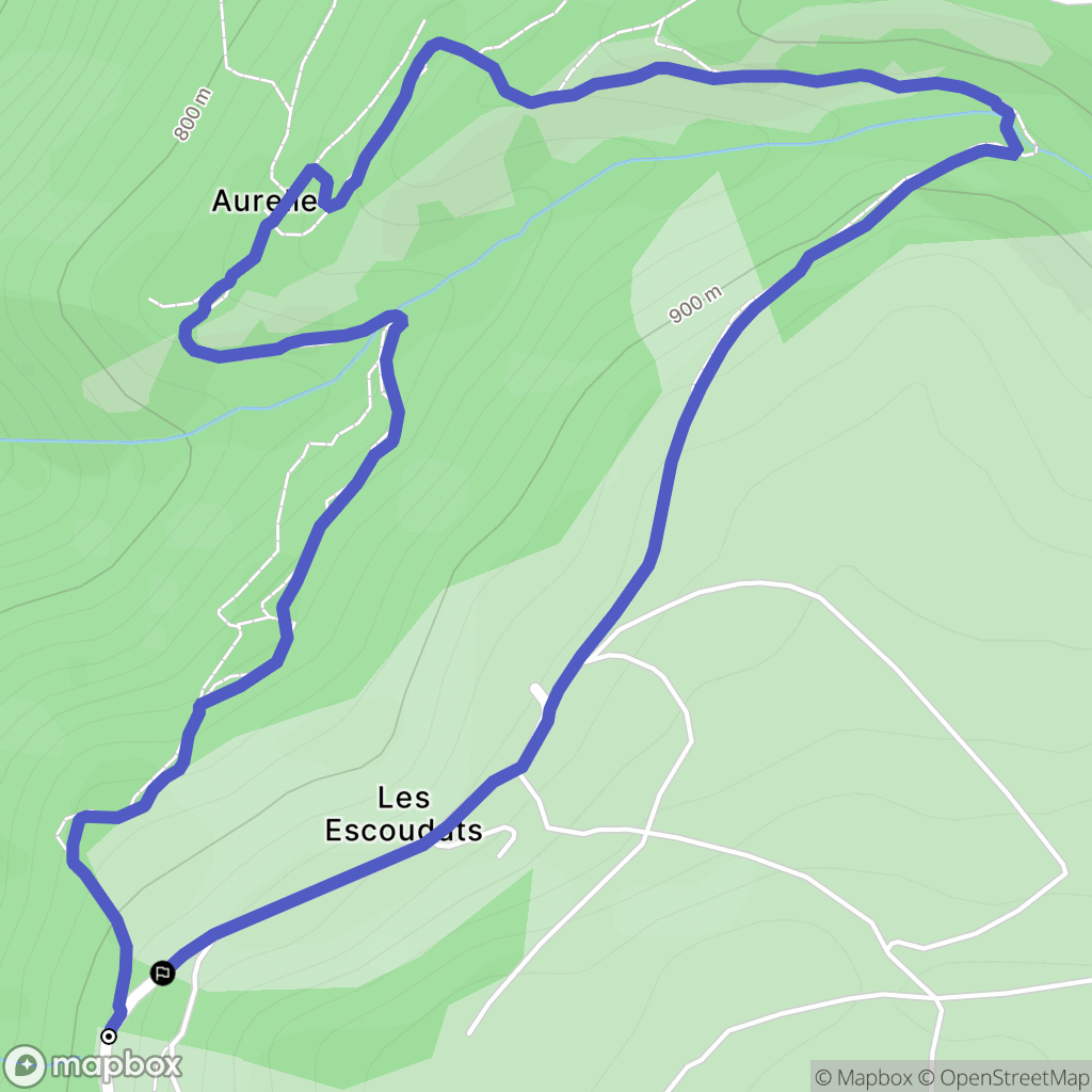 Saint Geniez d'Olt et d'Aubrac : carte du parcours de randonnée - France