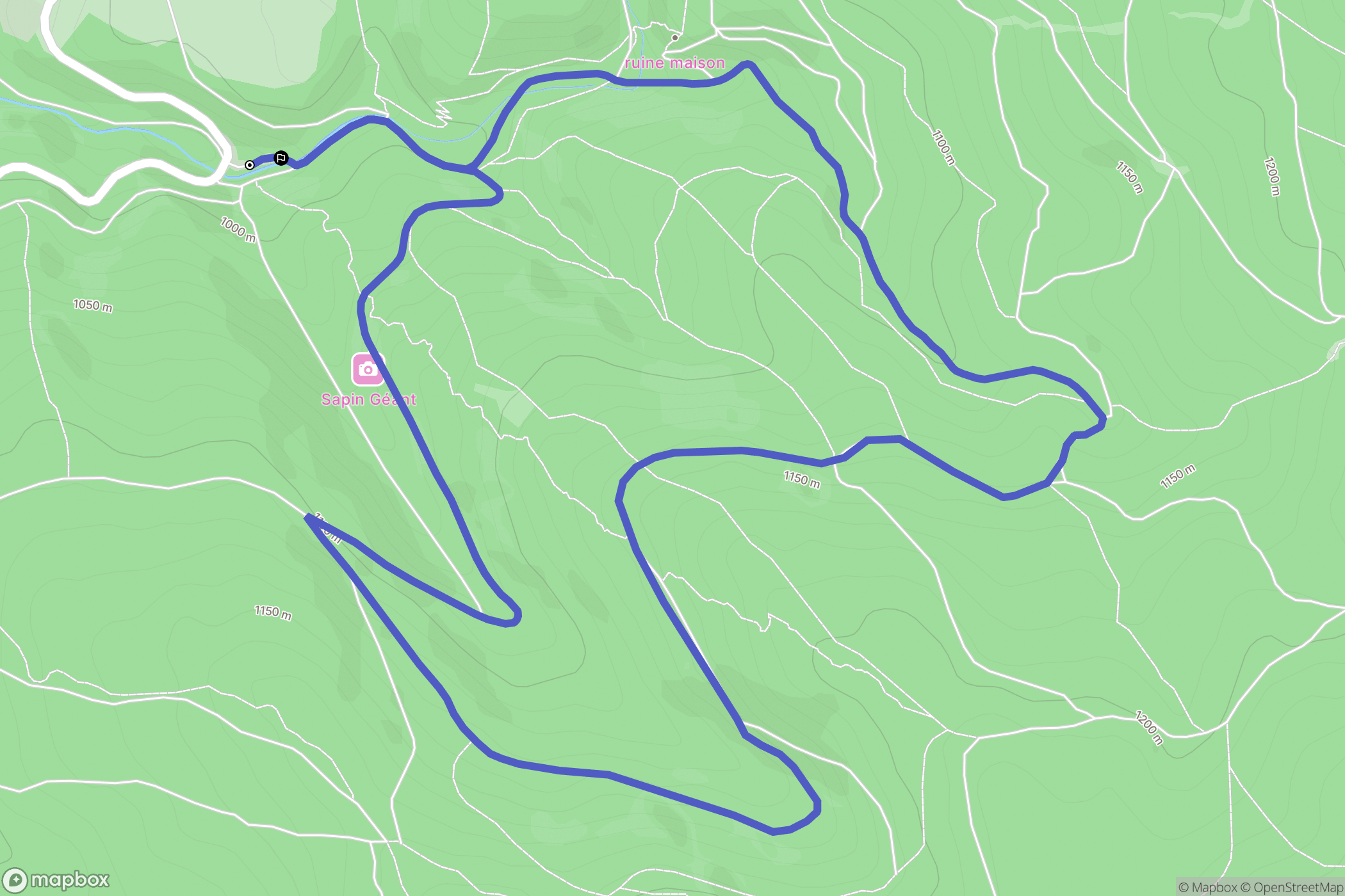 Tarentaise : carte du parcours de randonnée - France