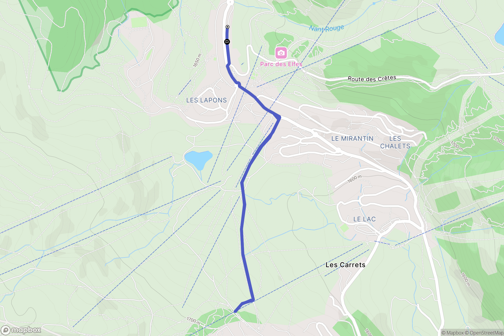 Hauteluce : carte du parcours de randonnée - France