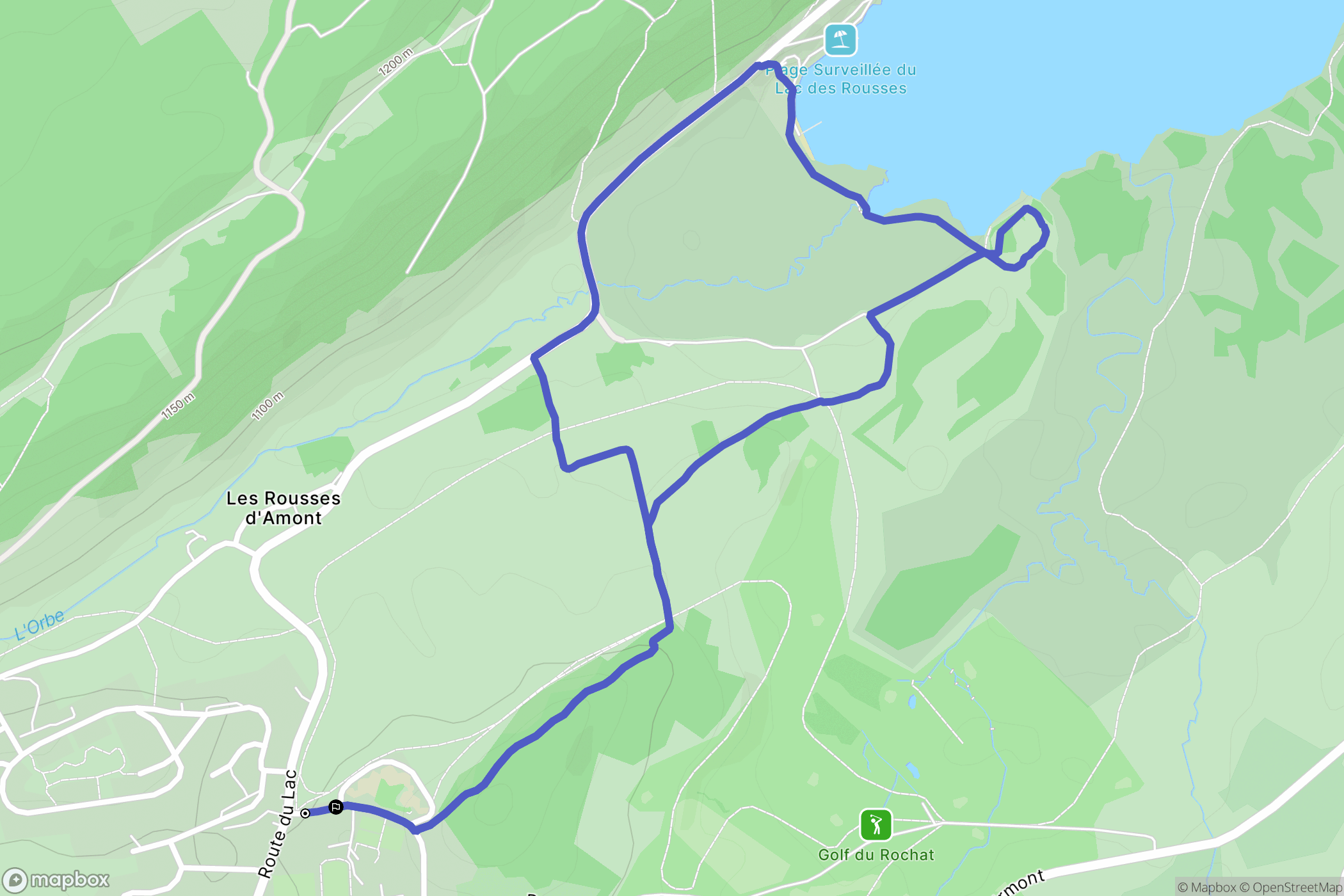 Les Rousses : carte du parcours de randonnée - France