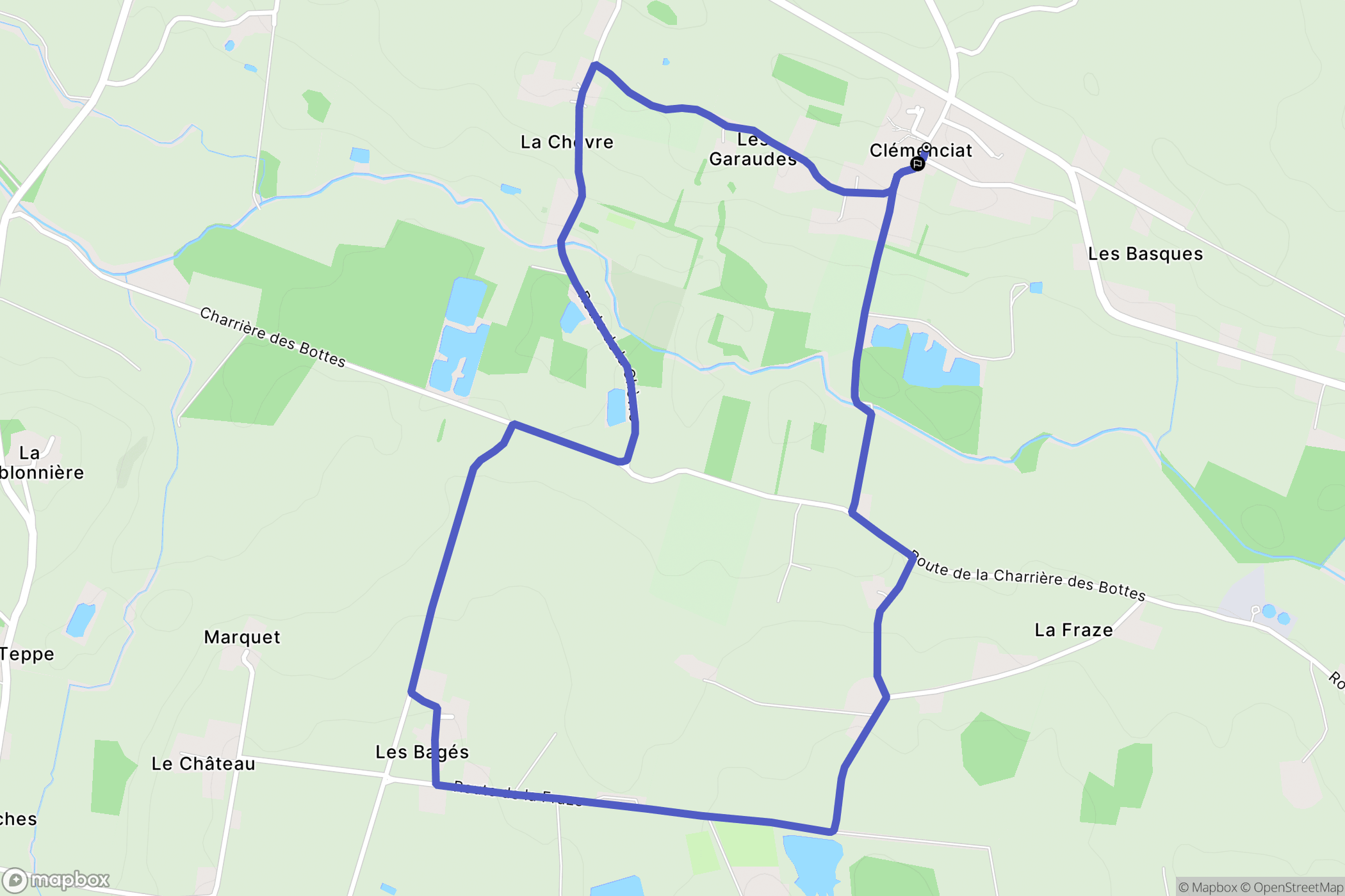L'Abergement-Clémenciat : carte du parcours de randonnée - France
