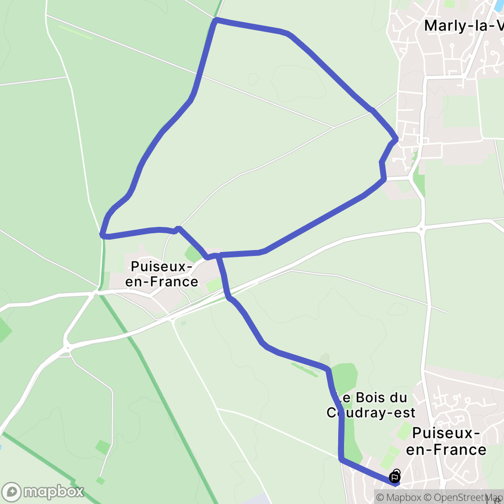 Puiseux-en-France : carte du parcours de randonnée - France