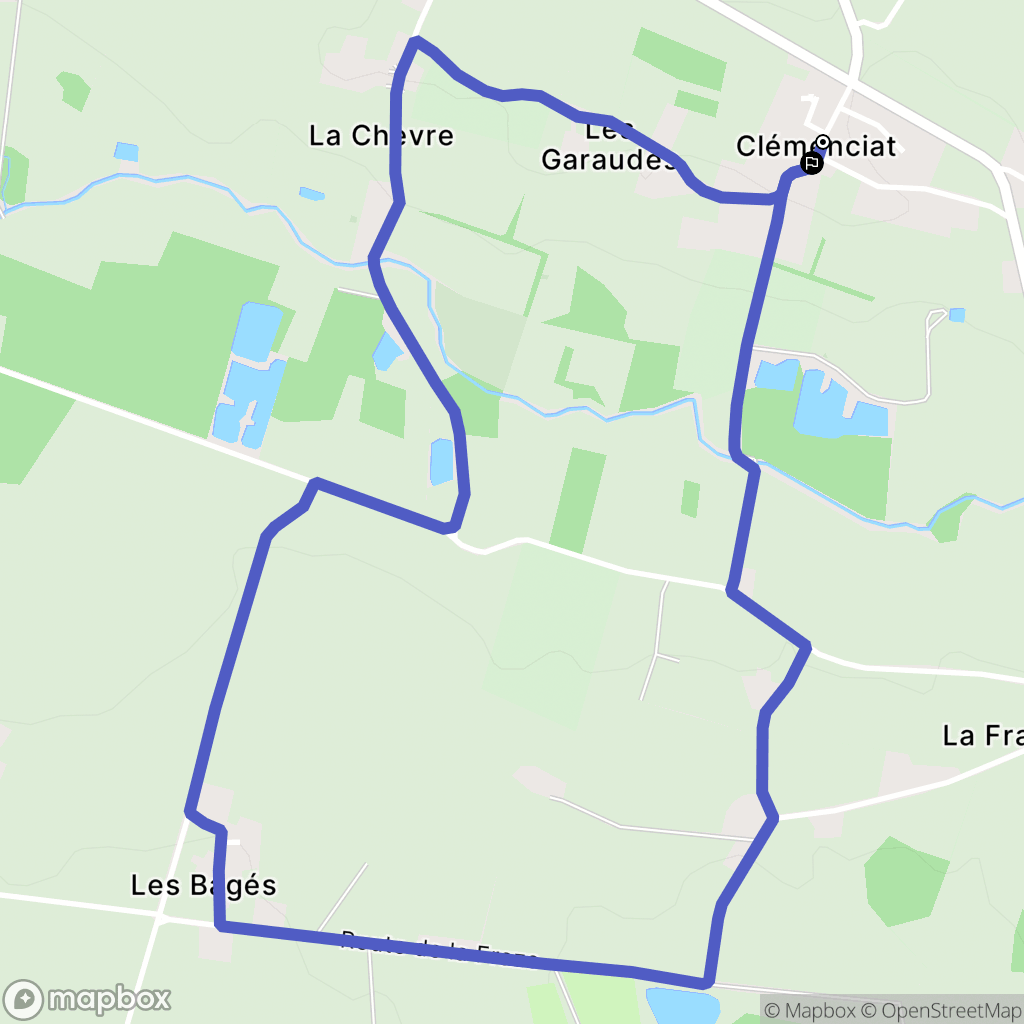 L'Abergement-Clémenciat : carte du parcours de randonnée - France