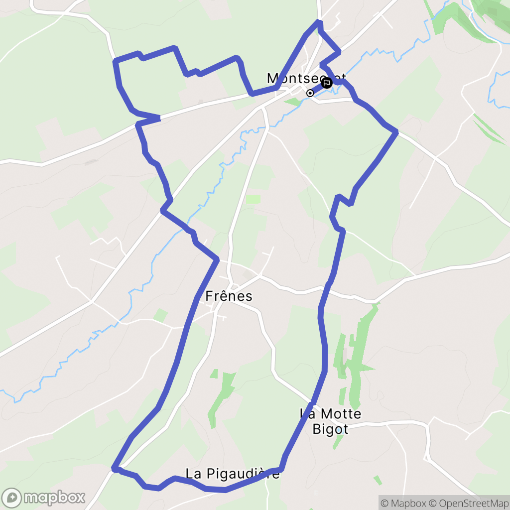 Montsecret-Clairefougère : carte du parcours de randonnée - France