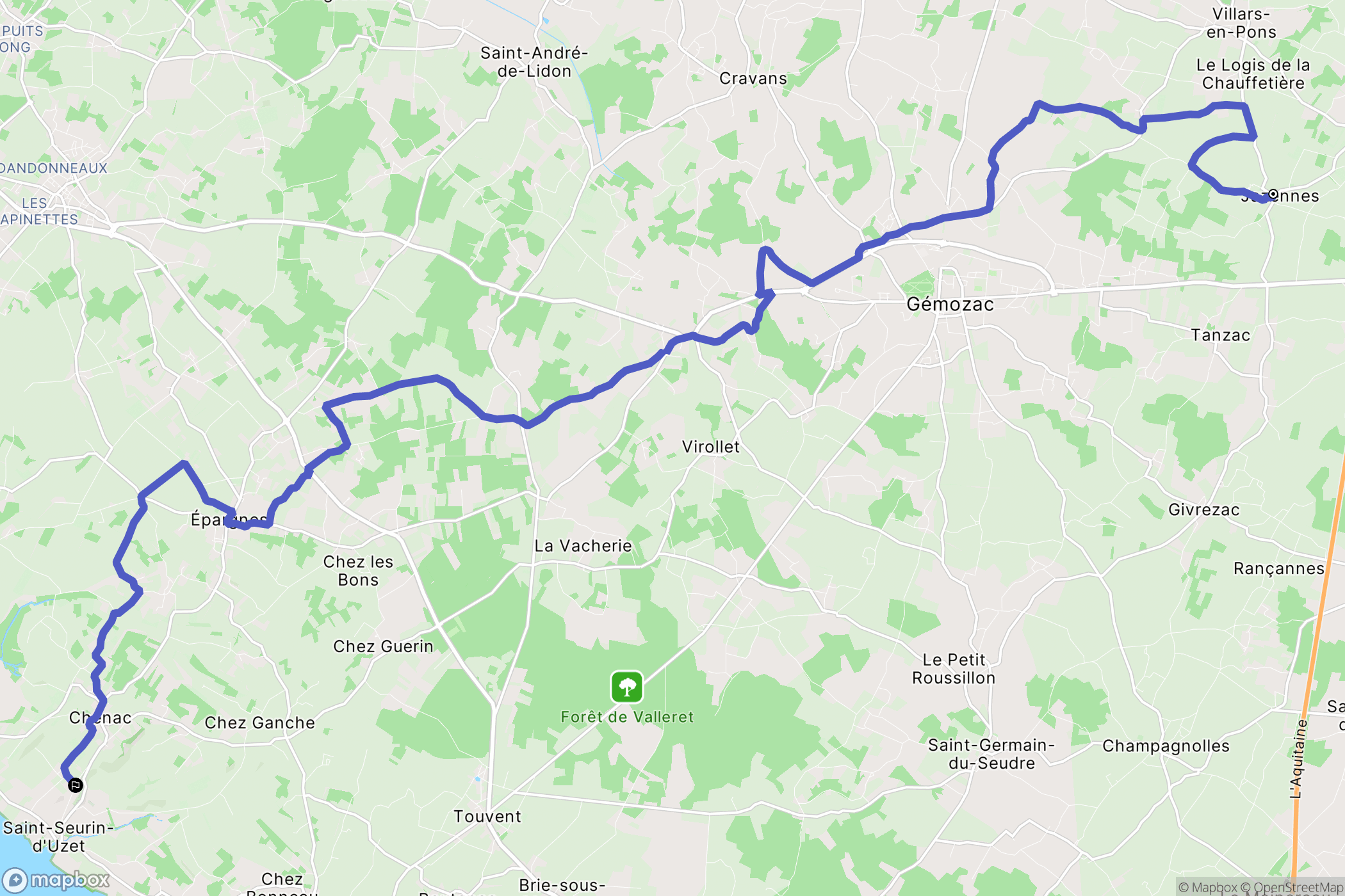 Jazennes : carte du parcours de randonnée - France