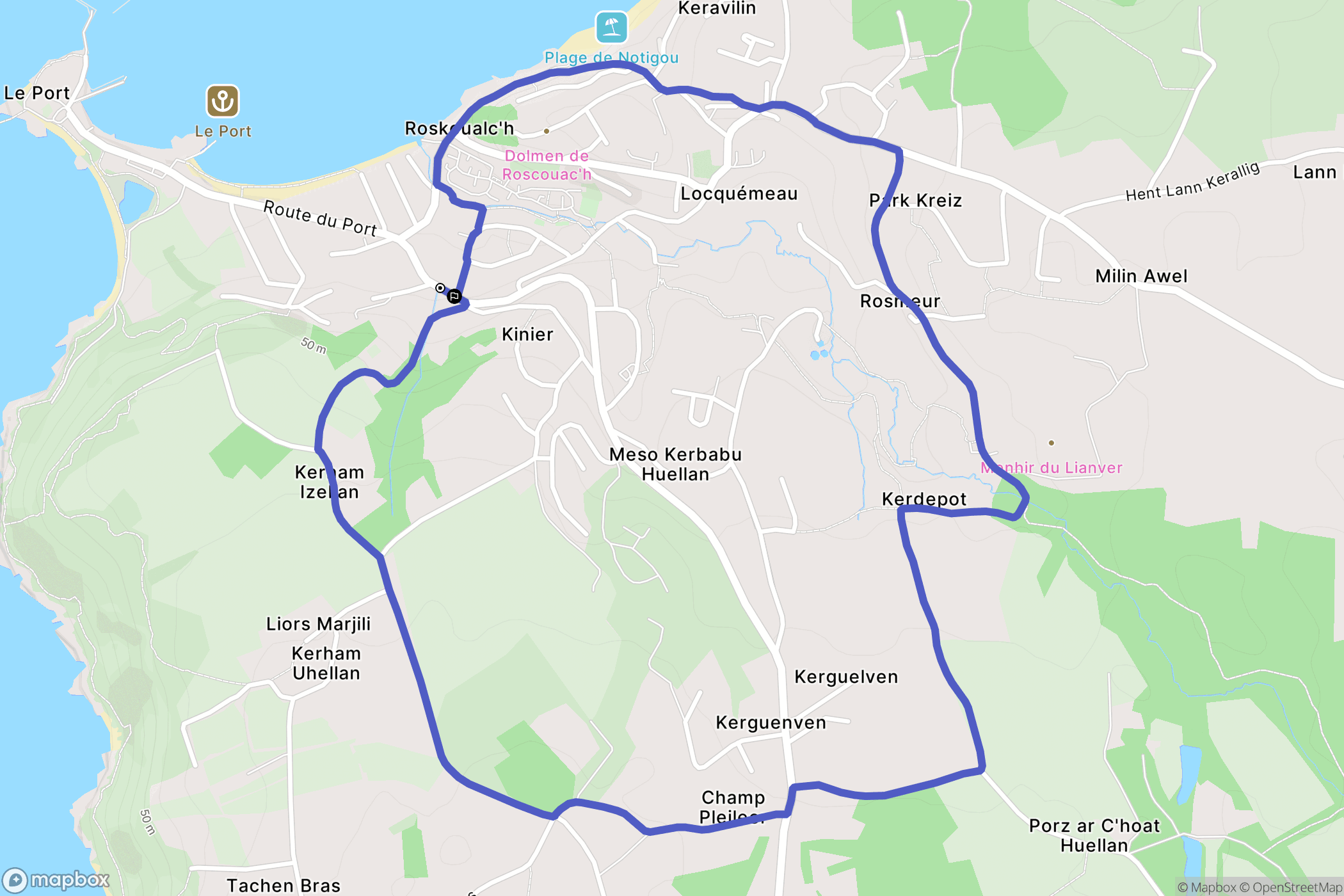 Trédrez-Locquémeau : carte du parcours de randonnée - France