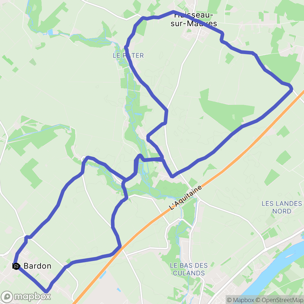 Le Bardon, Orléans : carte du parcours de randonnée - France