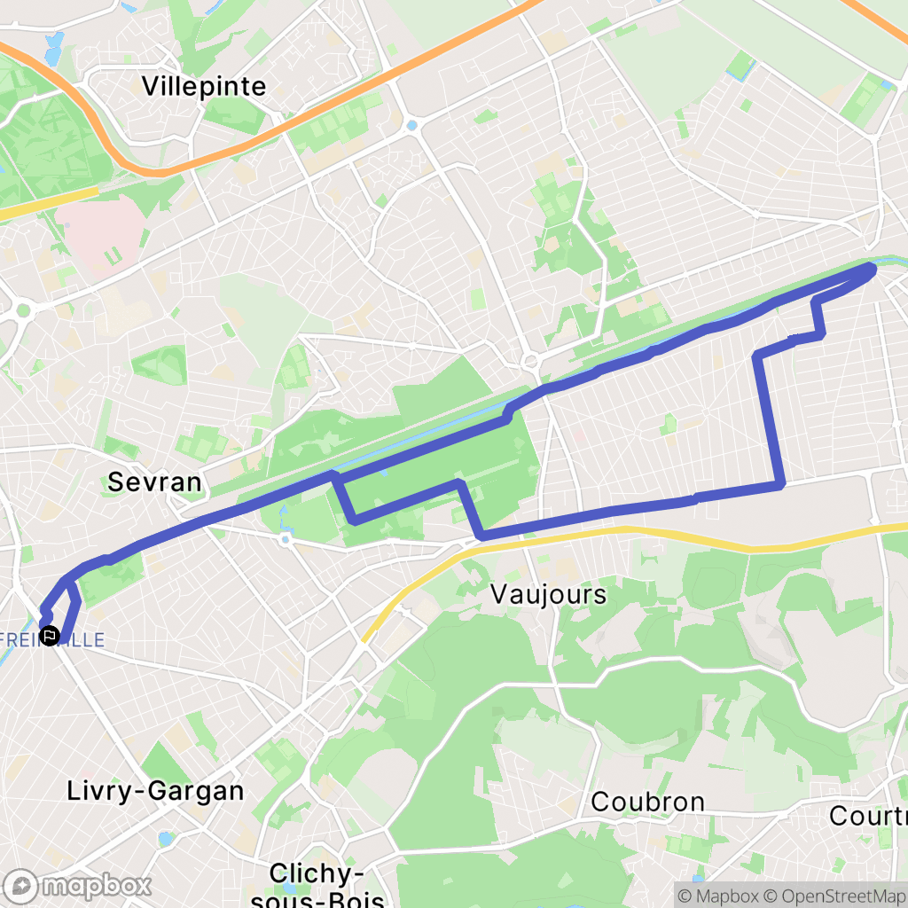 Sevran : carte du parcours de randonnée - France