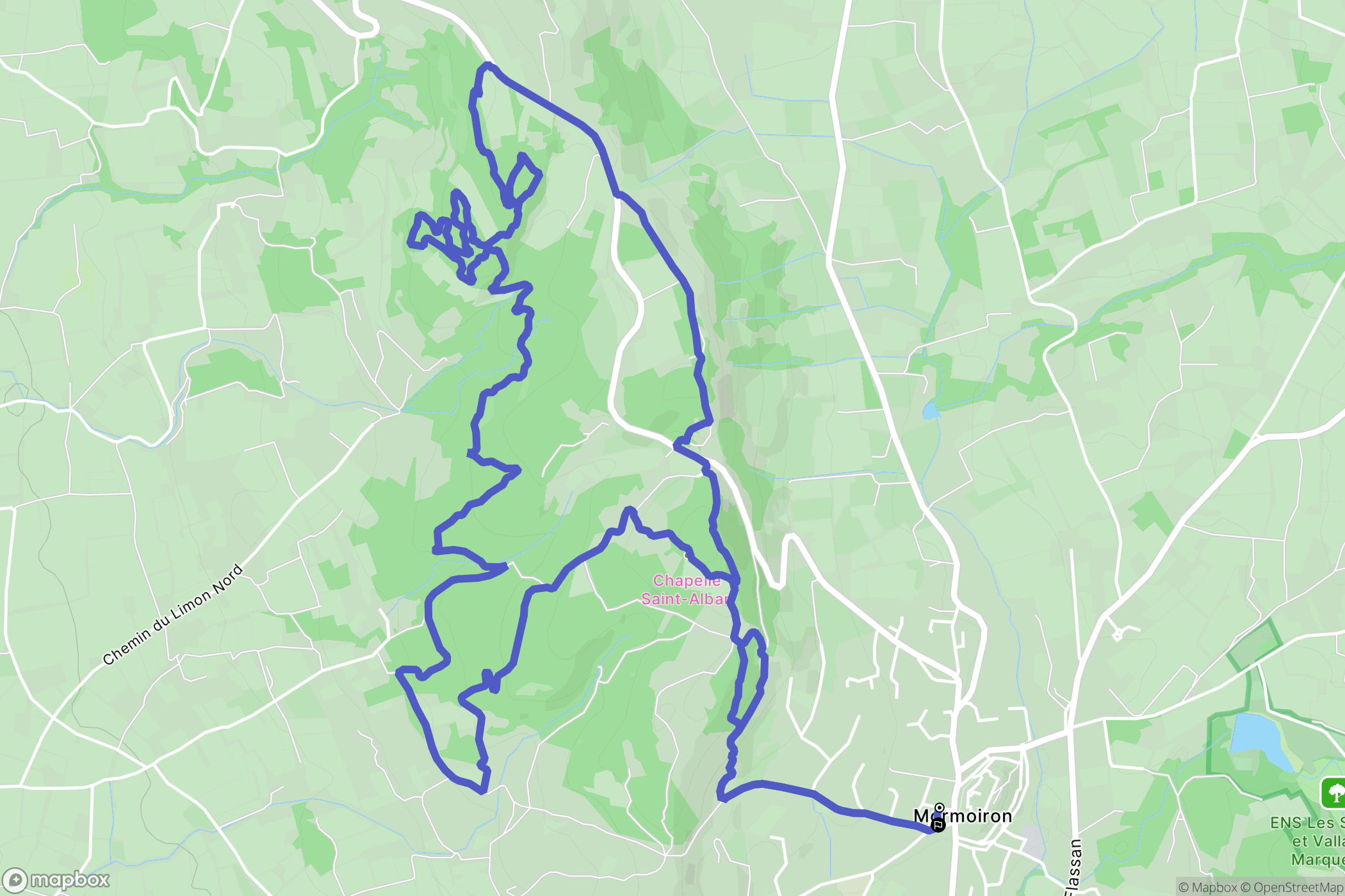 Mormoiron : carte du parcours de randonnée - France