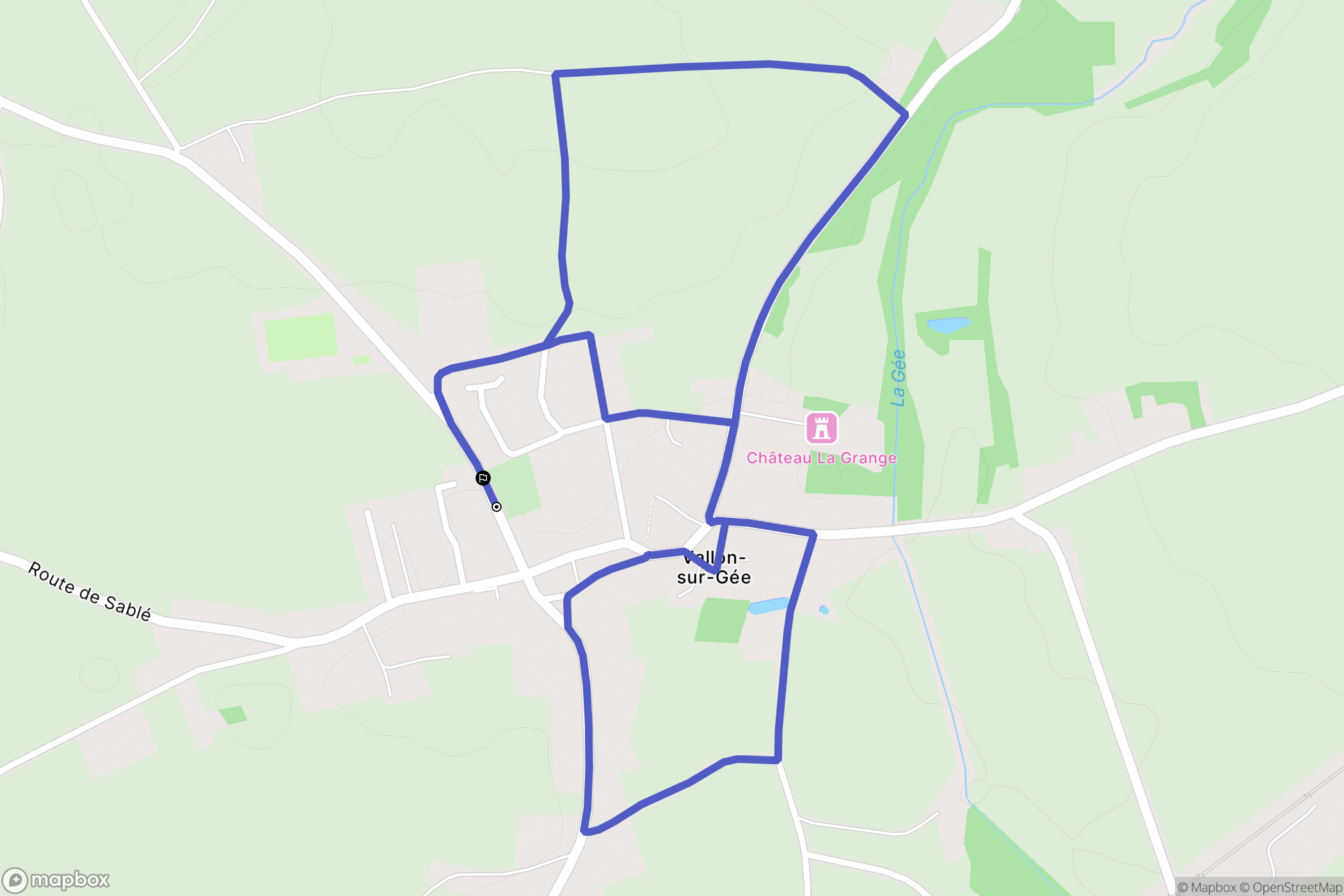 Vallon-sur-Gée : carte du parcours de randonnée - France