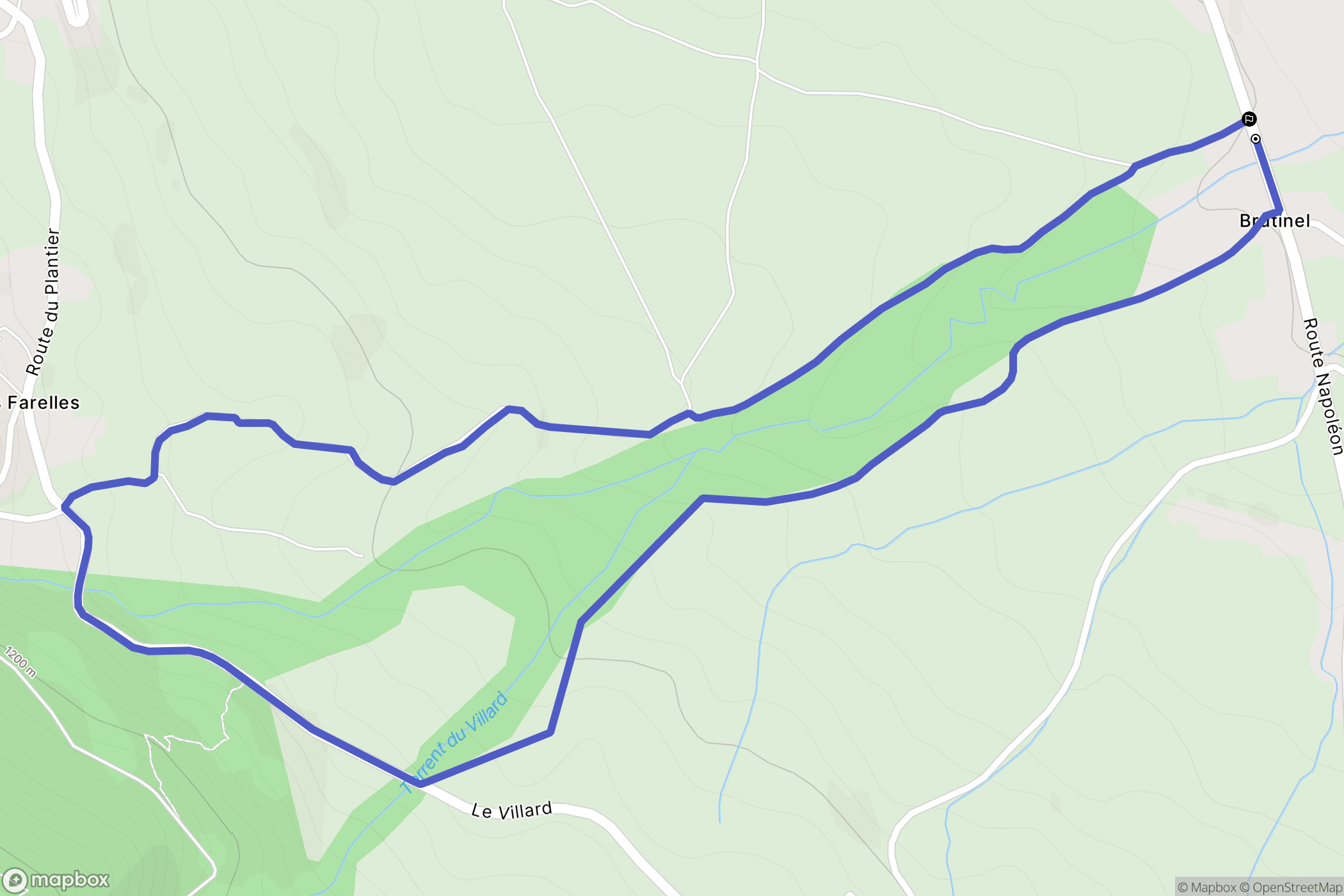 la Fare  en Champsaur : carte du parcours de randonnée - France
