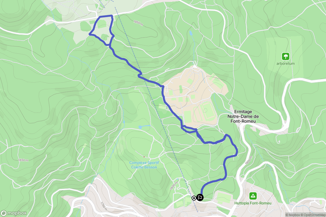 Font-Romeu-Odeillo-Via : carte du parcours de randonnée - France