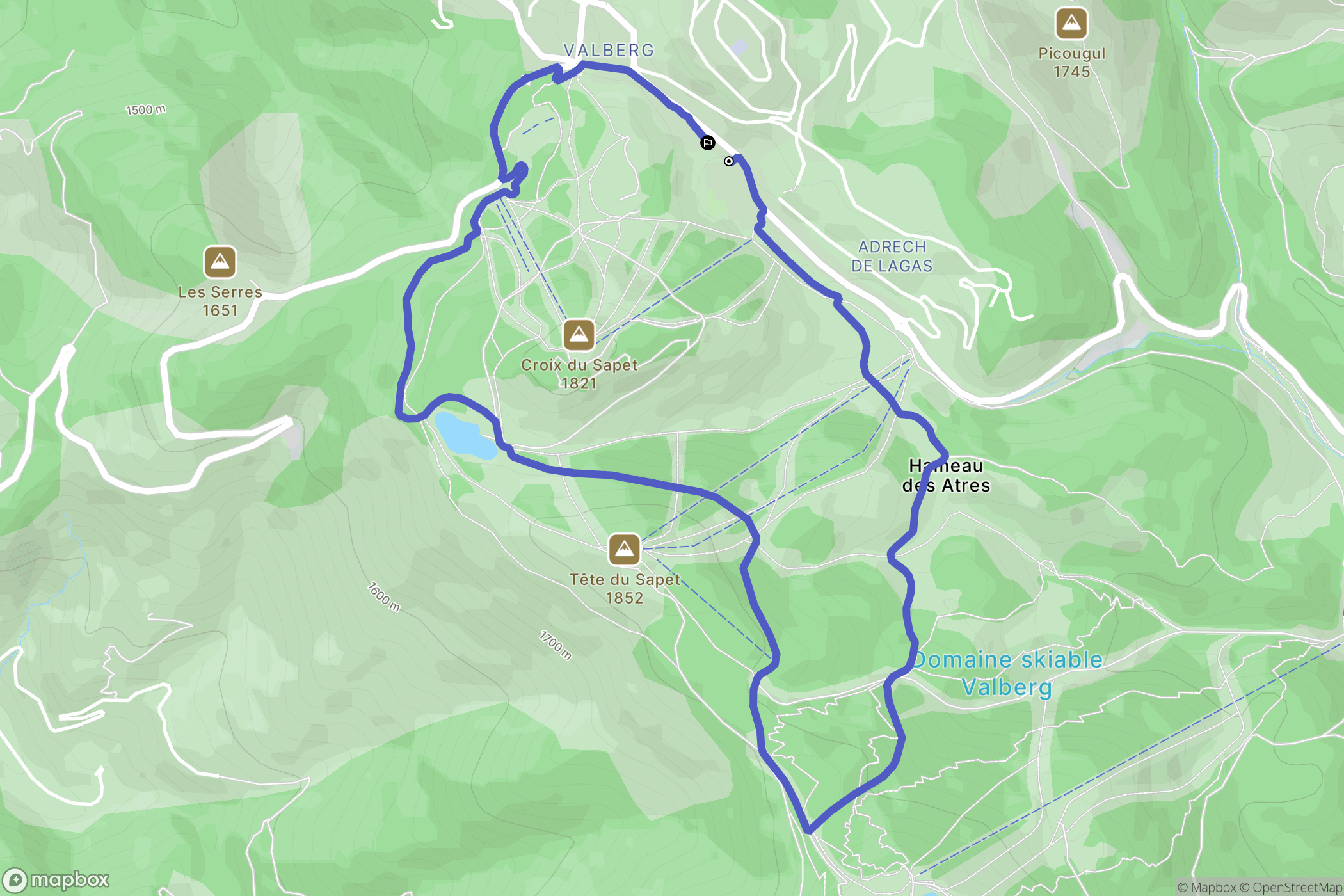 Valberg,: routekaart voor buitenactiviteiten - France