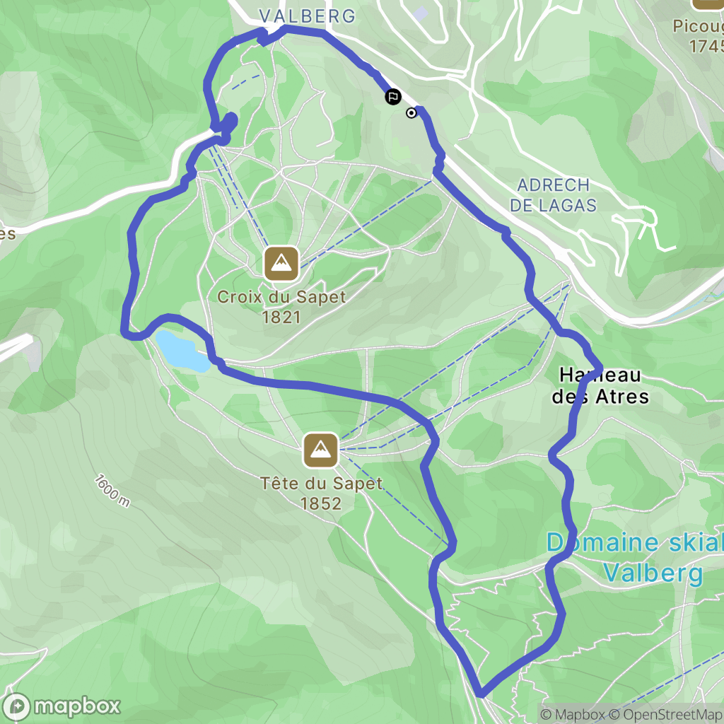 Valberg,: routekaart voor buitenactiviteiten - France