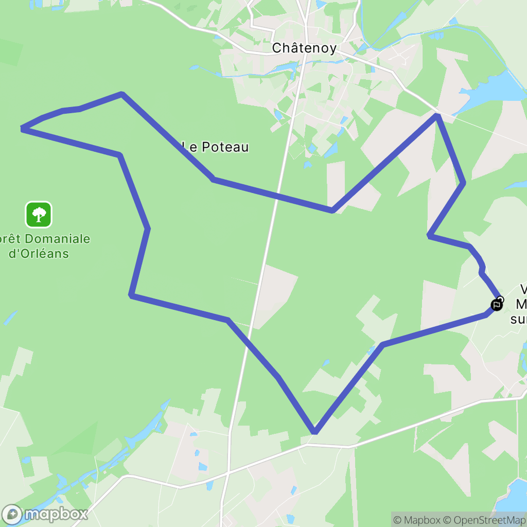 Vieilles-Maisons-sur-Joudry : carte du parcours de randonnée - France