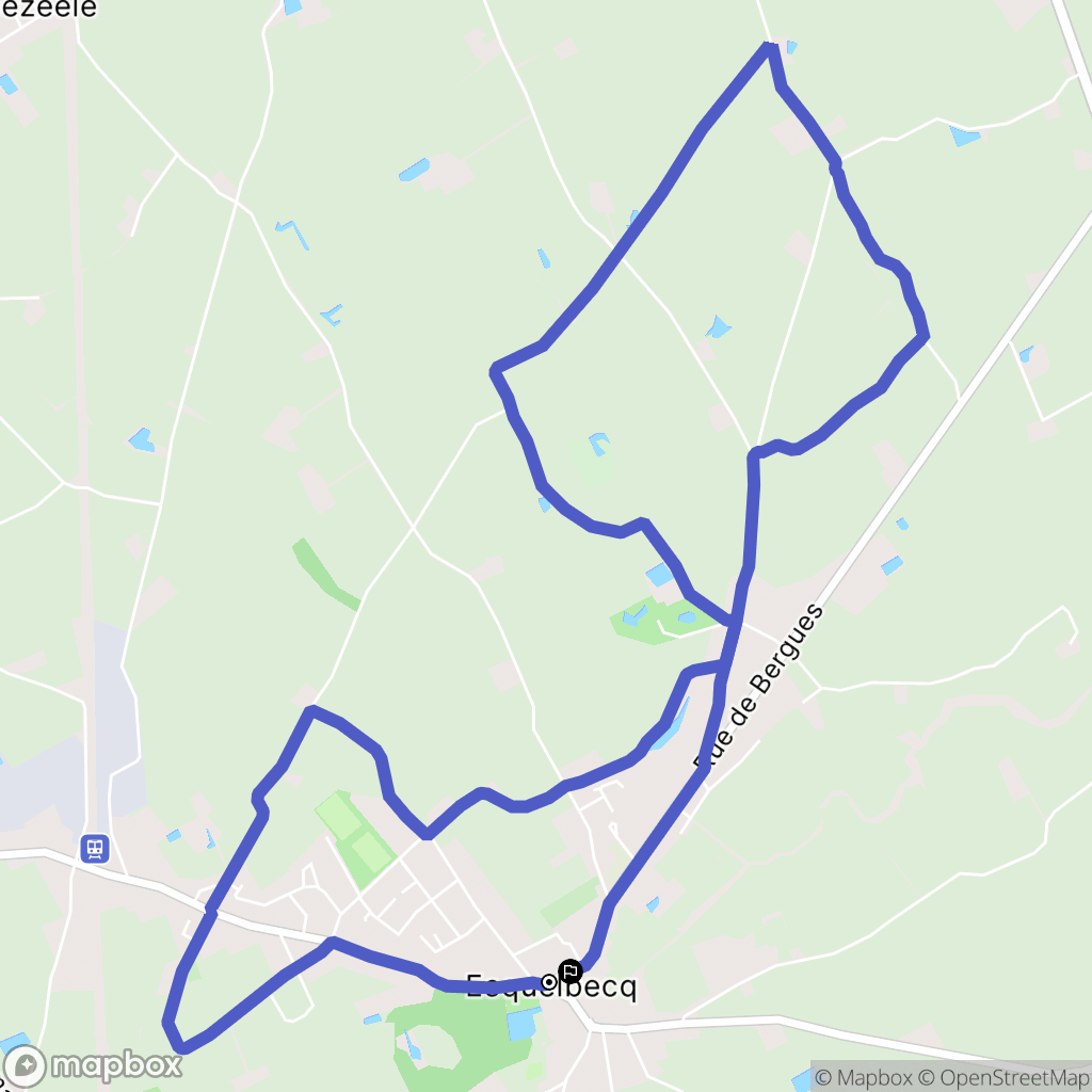 Esquelbecq : carte du parcours de randonnée - France