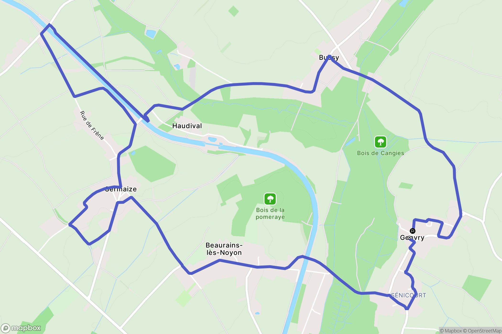 Genvry : carte du parcours de randonnée - France