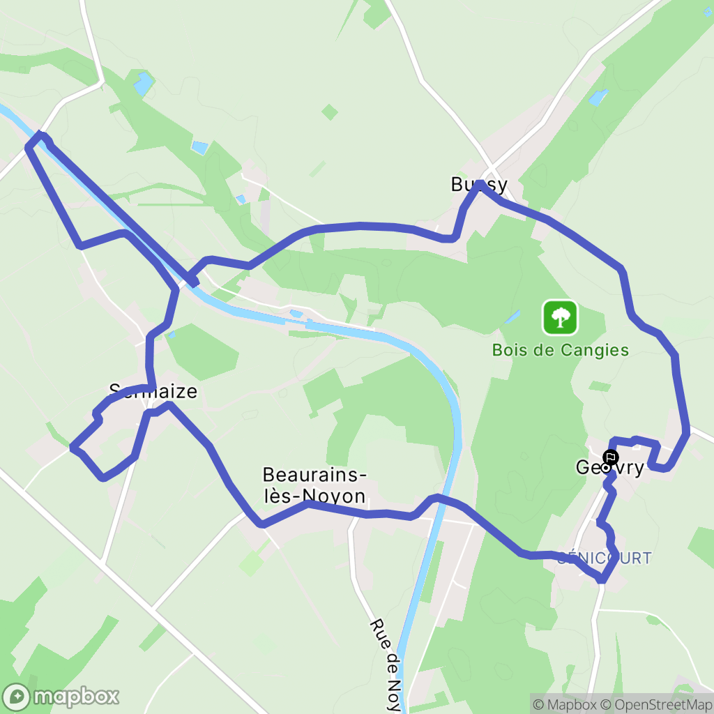 Genvry : carte du parcours de randonnée - France