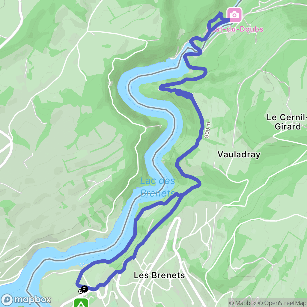 Les Brenets : carte du parcours de randonnée - Switzerland