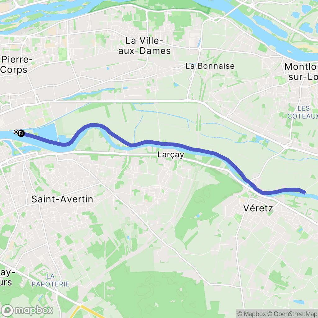 Tours : carte du parcours de randonnée - France