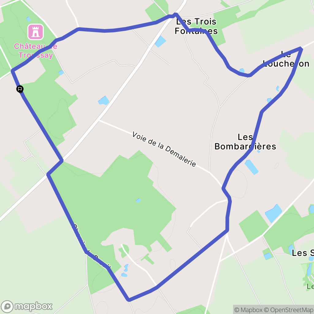 Cheverny : carte du parcours de randonnée - France