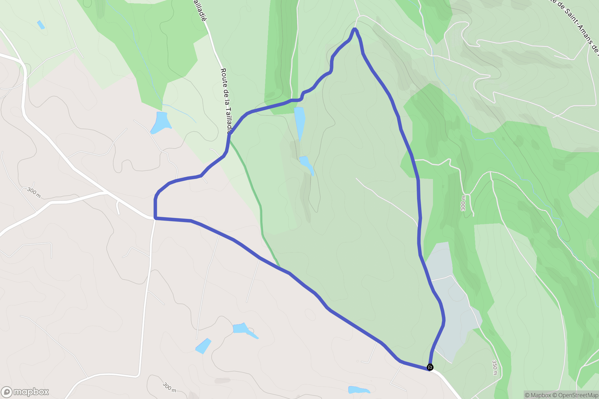 Peyregoux : carte du parcours de randonnée - France
