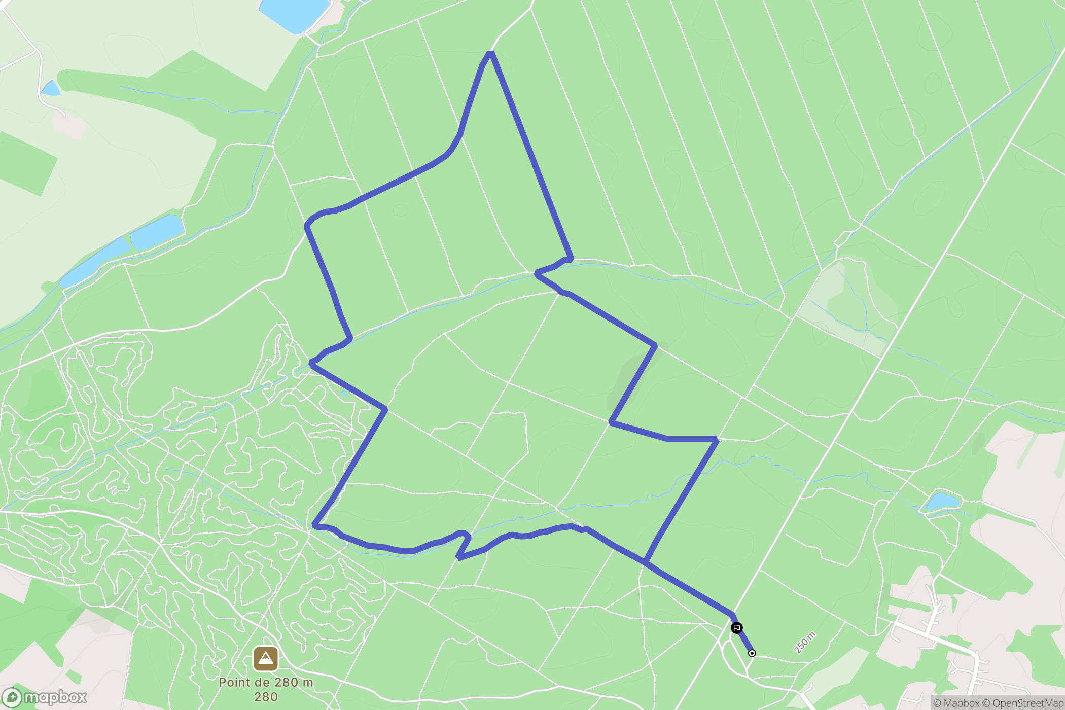 Pujaudran : carte du parcours de randonnée - France