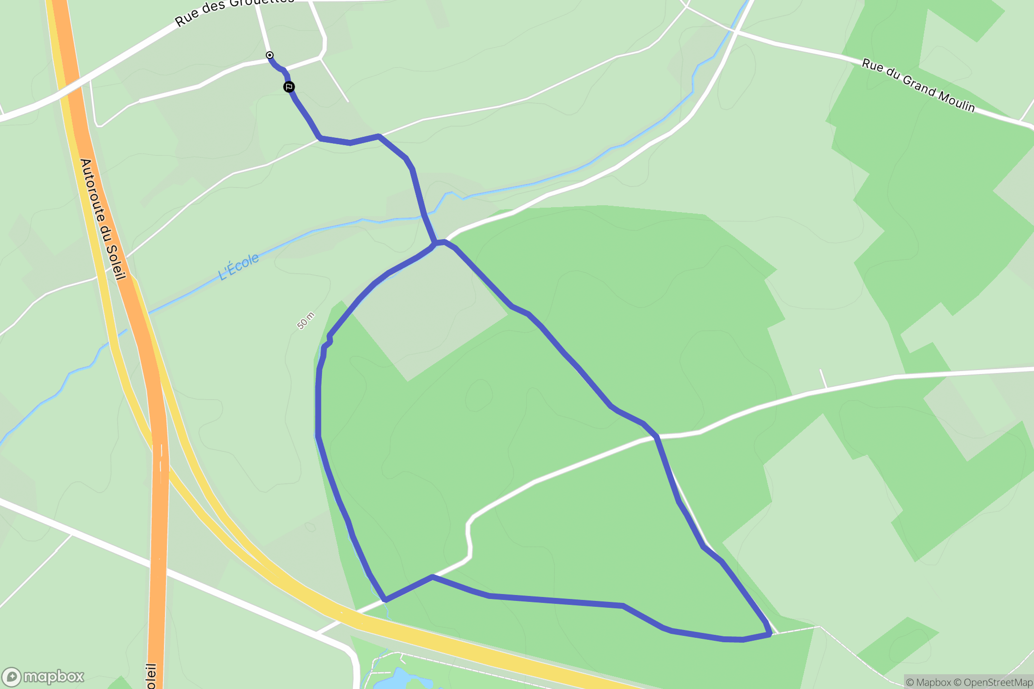 Perthes : carte du parcours de randonnée - France