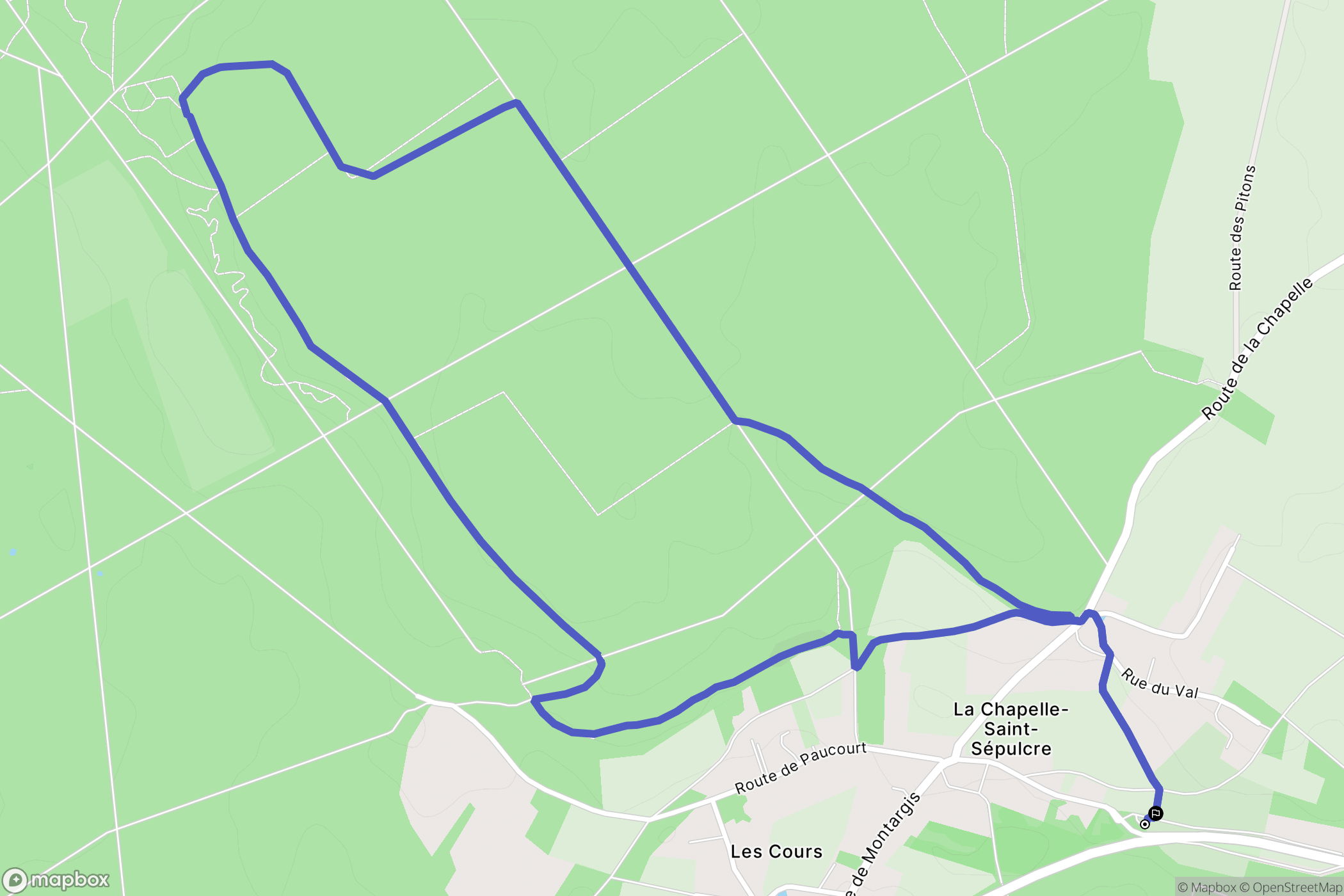 La Chapelle Saint Sépulcre : carte du parcours de randonnée - France