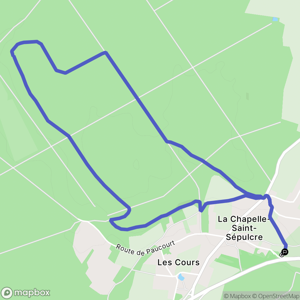 La Chapelle Saint Sépulcre : carte du parcours de randonnée - France