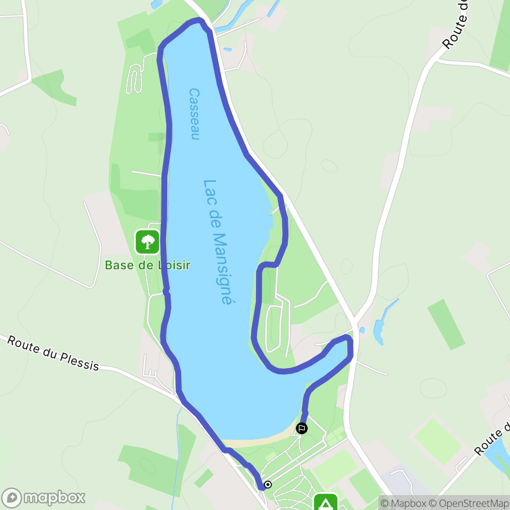 Mansigné : carte du parcours de randonnée - France