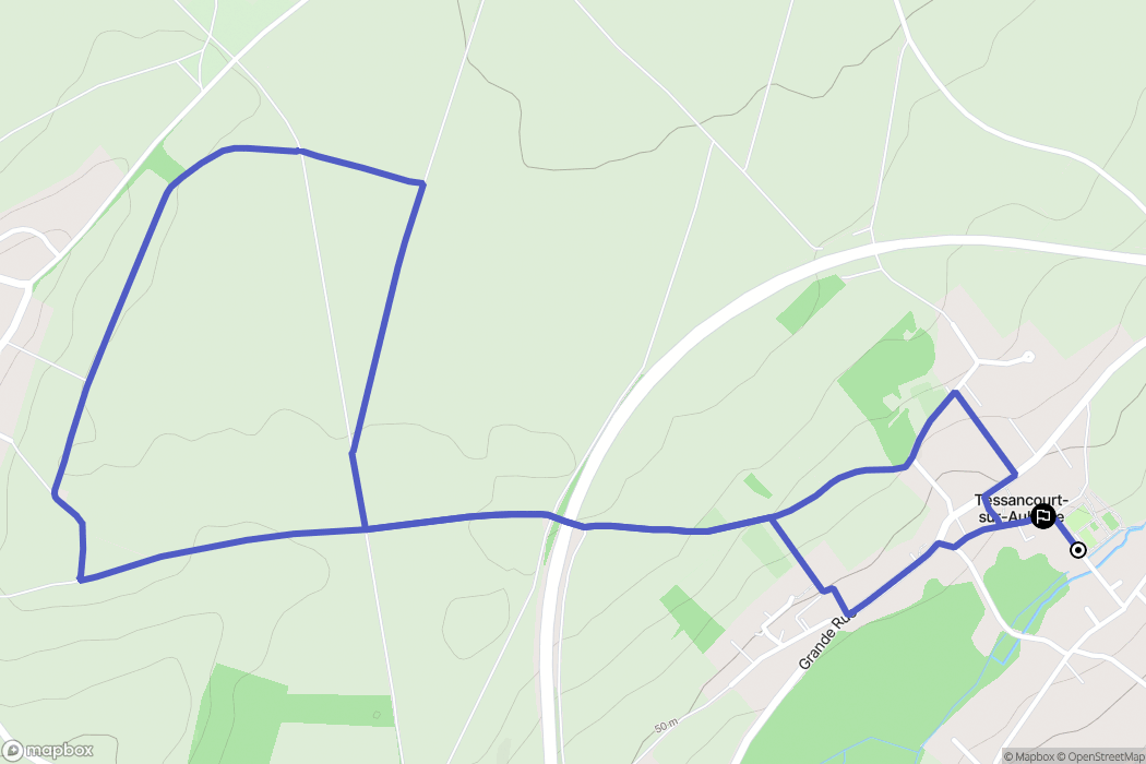 Tessancourt-sur-Aubette : carte du parcours de randonnée - France