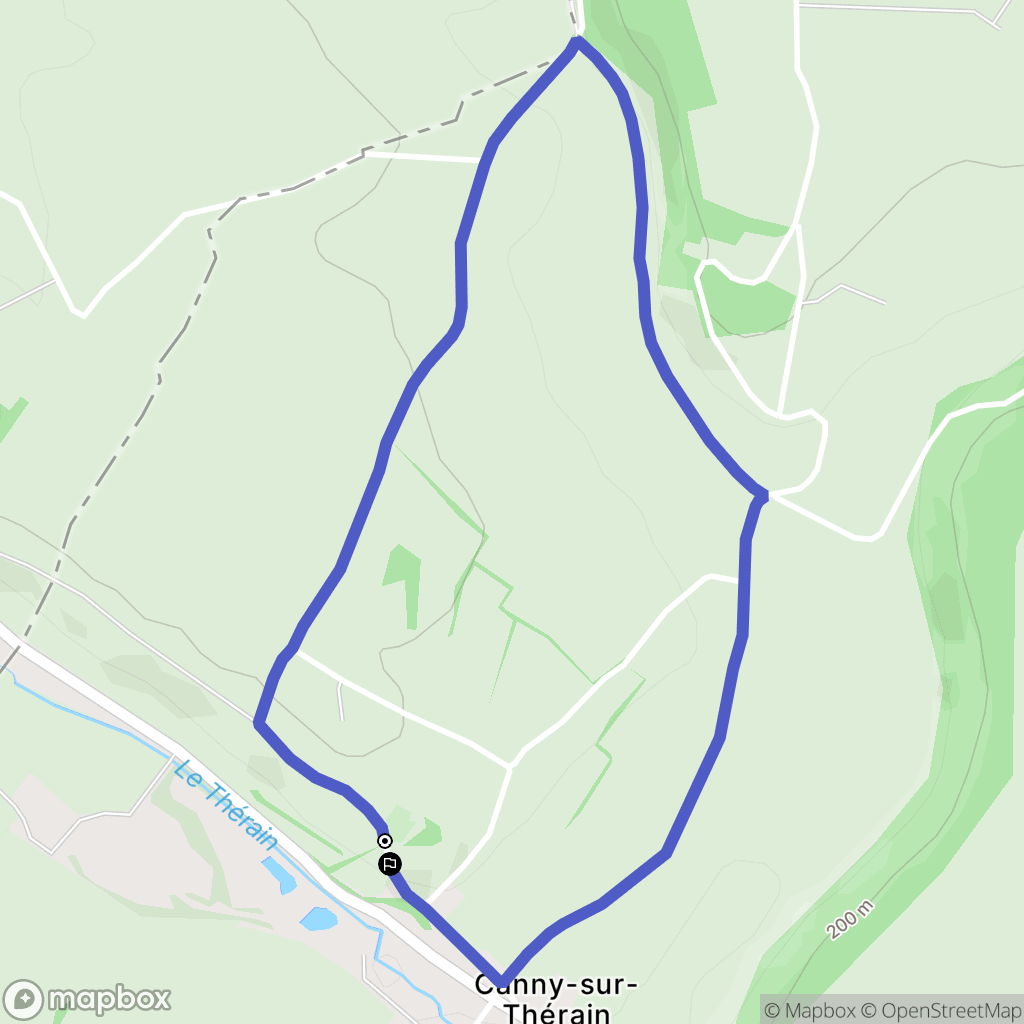 Canny-sur-Thérain : carte du parcours de randonnée - France