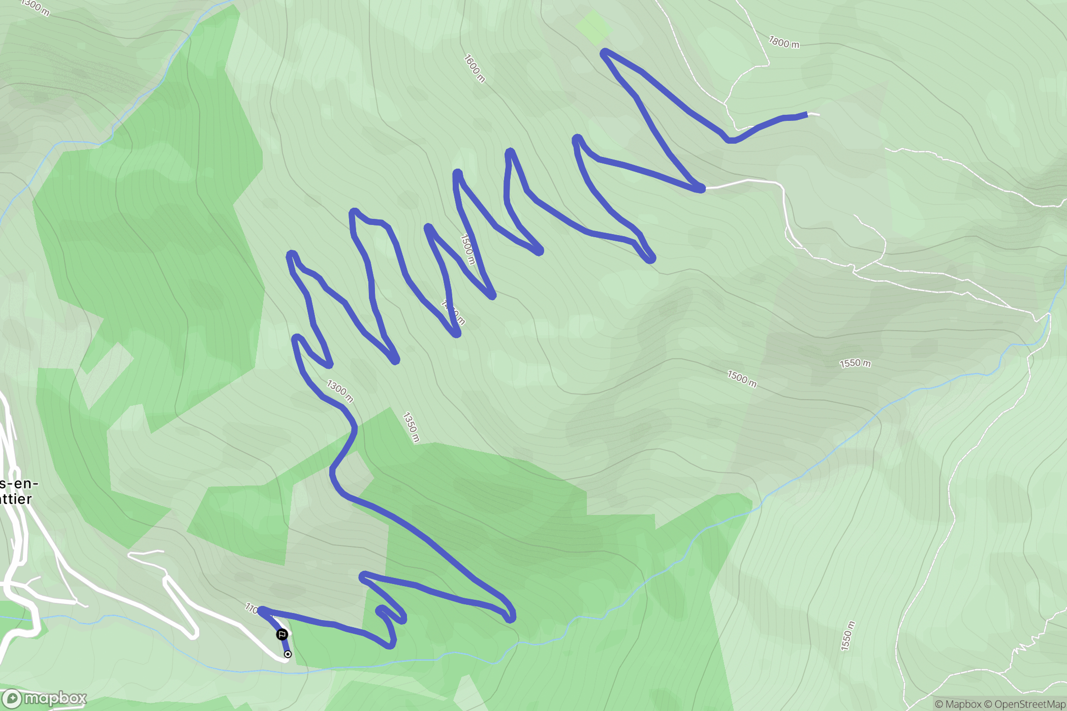 Otis en Ratier : carte du parcours de randonnée - France