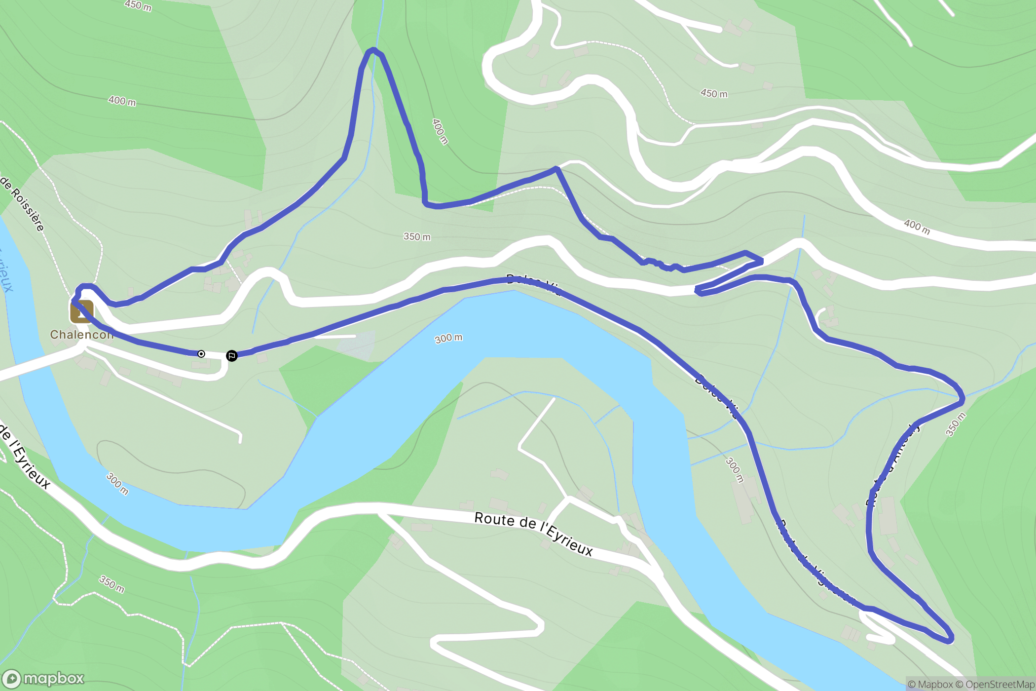 Chalencon : carte du parcours de randonnée - France